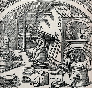 Een zilverraffinaderij, 1556, 1917 door Unbekannt