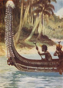 Een kano van de Solomon-eilanden, 1923 door Unbekannt