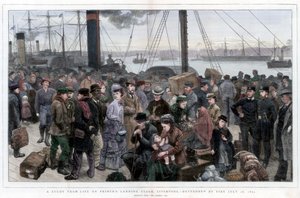 Een studie uit het leven op Princes Landing Stage, Liverpool - Vernietigd door brand 28 juli 1874