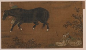 Een Tataar, zijn paard en uitrusting, Ming-dynastie, 1368-1644 door Unbekannt