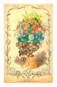 Een vaas met zomerbloemen, 1849 door Unbekannt
