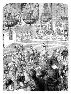 Een banket in Westminster Hall ter viering van de kroning van koning George IV, 1821 c1895 door Unbekannt