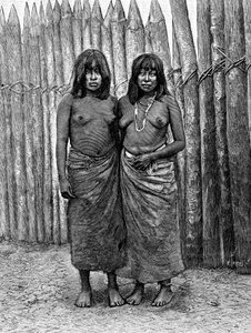 Een paar Gran Chaco Indiaanse vrouwen, Zuid-Amerika door Unbekannt
