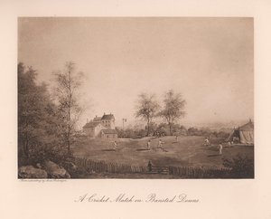 Een cricketwedstrijd op Bansted Downs, Surrey, 19e eeuw 1912 door Unbekannt