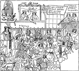 Een dinerfeest, laat 15e eeuw, 1910 door Unbekannt