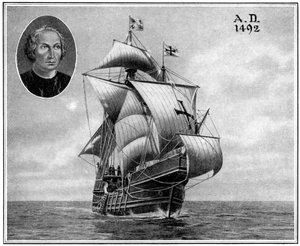 Een duplicaat van een van de zeilschepen van Christoffel Columbus, 1922