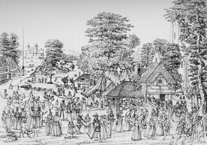 Een feest in Horselydown, Southwark, in 1590, 1904 door Unbekannt