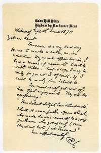 Een handgeschreven brief, 1870, 1899 door Unbekannt