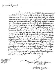 Een brief geschreven door Thomas Lincoln, 1676 1840