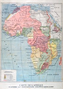 Een kaart van Afrika na de Anglo-Franse Conventie, 1899