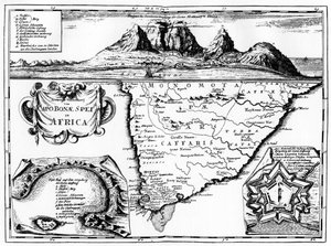 Een kaart van de Kaap de Goede Hoop, Zuid-Afrika, 1719 1931 door Unbekannt