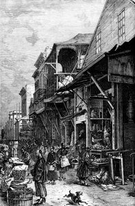 Een marktplein in San Francisco, Californië, VS, midden 19e eeuw, ca. 1880