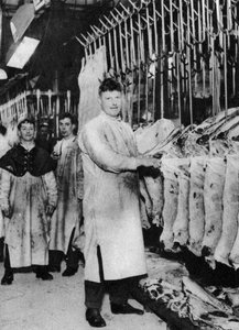 Een vleesdrager, Smithfield Market, Londen, 1926-1927