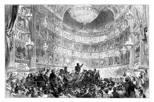 Een bijeenkomst van de Anti-Corn Law League in Drury Lane Theatre, Londen, 1838 ca. 1895 door Unbekannt