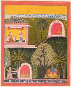 Een pagina uit een Rasikapriya-serie, c. 1660