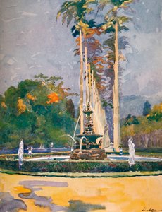 Een deel van de Avenue of Royal Palms, Botanische Tuinen