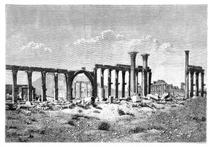 Een Verwoeste Colonnade In Palmyra Tadmur, Syrië, 1895 door Unbekannt