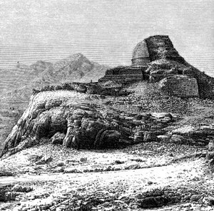 Een verwoeste tope stupa in de Khyberpas, PakistanAfghanistan, 1895 door Unbekannt