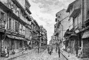 Een straat in Bombay, India, 1895 door Unbekannt