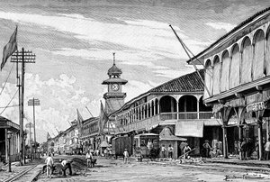 Een Straat in Guayaquil, Ecuador, 1895 door Unbekannt
