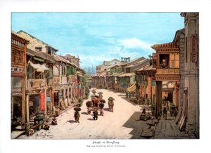 Een straat in Hong Kong, 1900