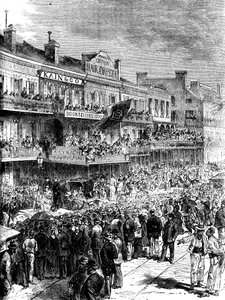 Een straat in New Orleans op verkiezingsdag, 1860 c1880 door Unbekannt