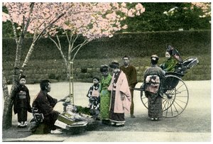 Een straatverkoper, Japan, 1904 door Unbekannt
