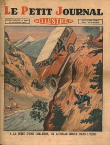 Een voertuig valt in de rivier Isere na een ongeluk, 1930 door Unbekannt