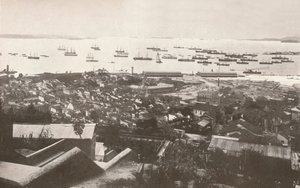 Een uitzicht op de nieuwe kades tijdens de bouw, 1914