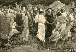 Aäron en de Israëlieten aanbidden het kalf, 1890 door Unbekannt