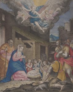 Aanbidding van de herders, 1575-1600 door Unbekannt