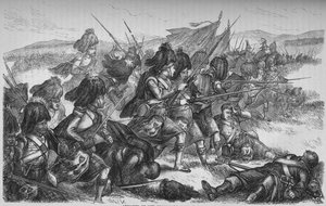 De opmars van de Highlanders bij de Alma, c1880 door Unbekannt