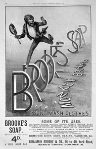 Advertentie voor Brookes Monkey Brand zeep, 1889
