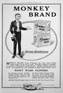 Advertentie voor Brookes Monkey Brand zeep, 1918
