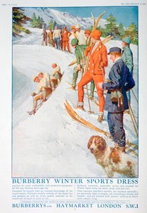 Advertentie voor Burberry wintersportkleding, 1928 door Unbekannt