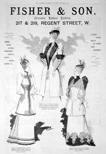 Advertentie voor Fisher and Son, damesmode, 1891 door Unbekannt