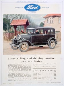 Advertentie voor Ford motorauto