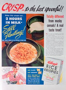 Advertentie voor Kelloggs Rice Krispies, 1939