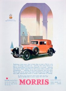 Advertentie voor Morris motorauto