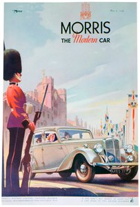 Advertentie voor Morris motorauto