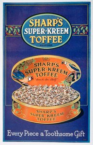 Advertentie voor Sharps Super-Kreem Toffee door Unbekannt