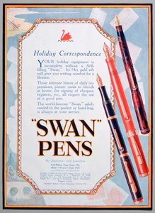 Advertentie voor Swan pennen