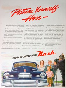 Advertentie voor de Nash 600 auto, 1946