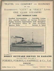 Advertentie voor Ellermans stoomschepen, 1936