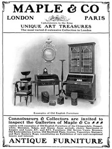 Advertentie voor Maple & Co uit Londen, verkopers van antieke meubels, 1901 door Unbekannt