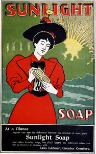 Advertentie voor Sunlight huishoudzeep, c1890