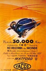 Advertentie voor Yacco motorolie, c1937