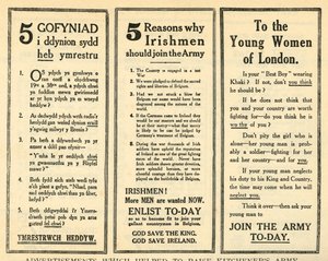 Advertenties die hielpen om Kitcheners Leger te werven, 1914-1918