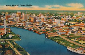 Luchtfoto van Tampa, Florida, ca. 1940s door Unbekannt