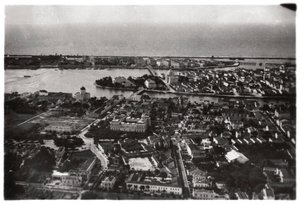 Luchtfoto van Recife, Brazilië, vanuit een Zeppelin, 1930-1933 door Unbekannt
